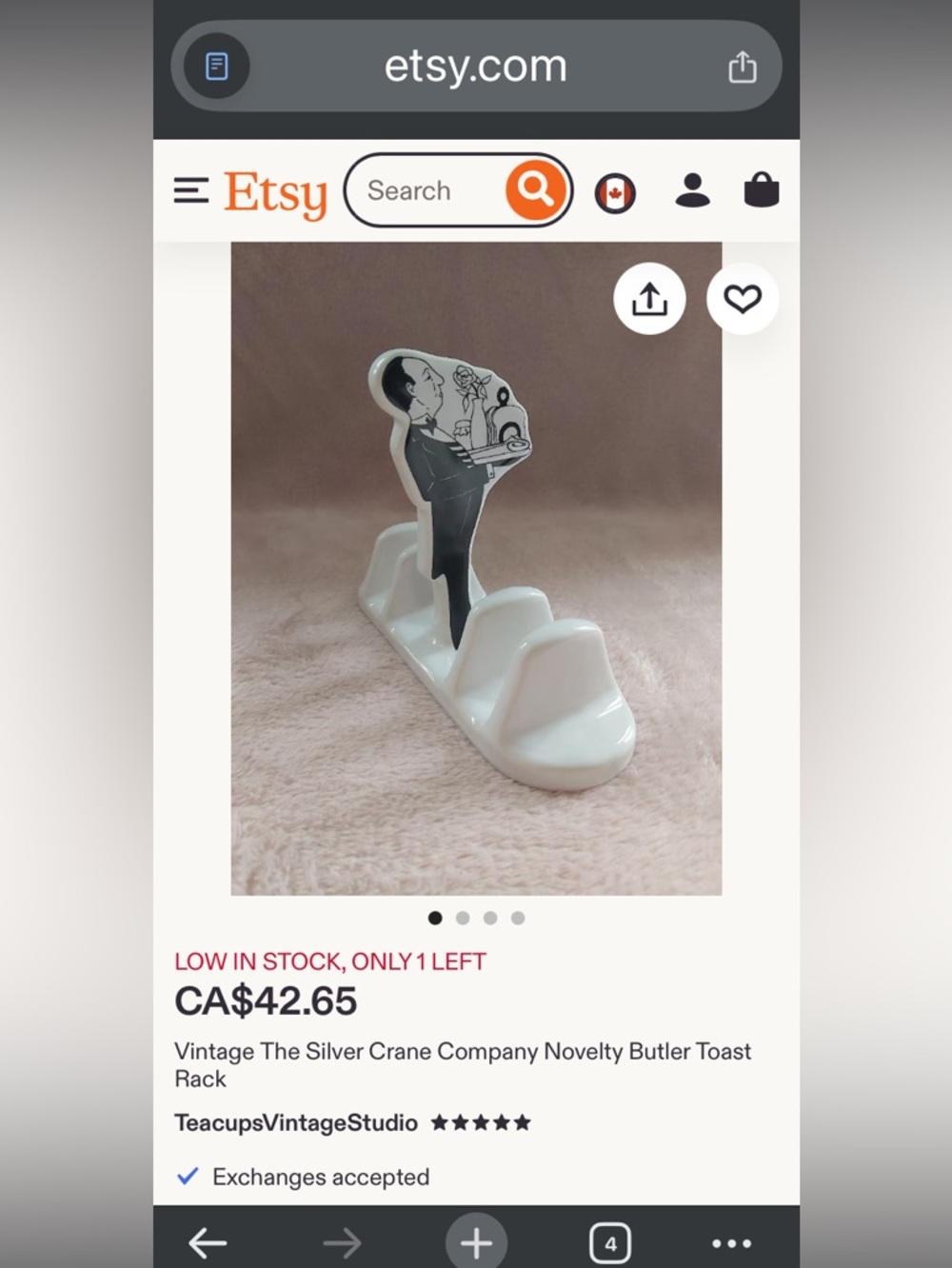 PICK ANY 3 ITEMS FOR $10 - VINTAGE SILVER CRANE COMPANY TOAST RACK